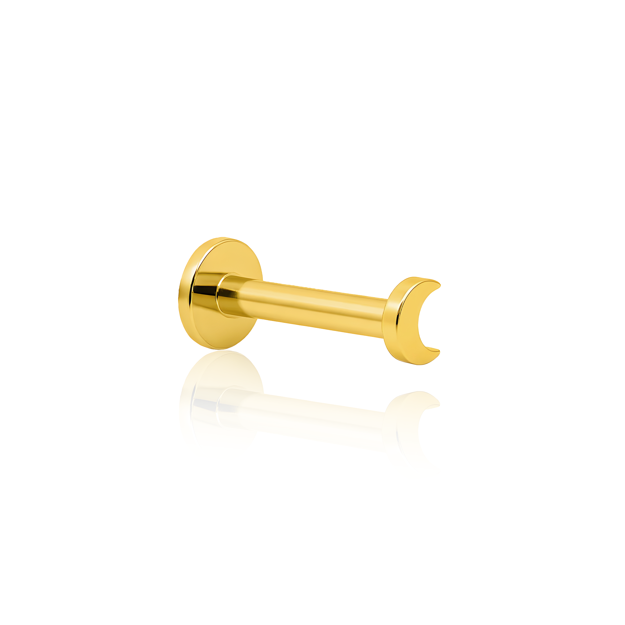 18k V-Gold Moon Mini Flatback