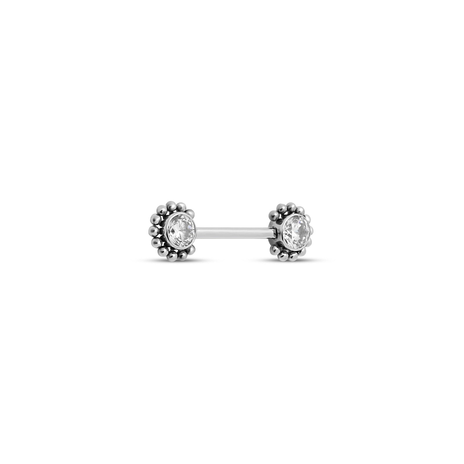 Crystal Flower Nipple Bar