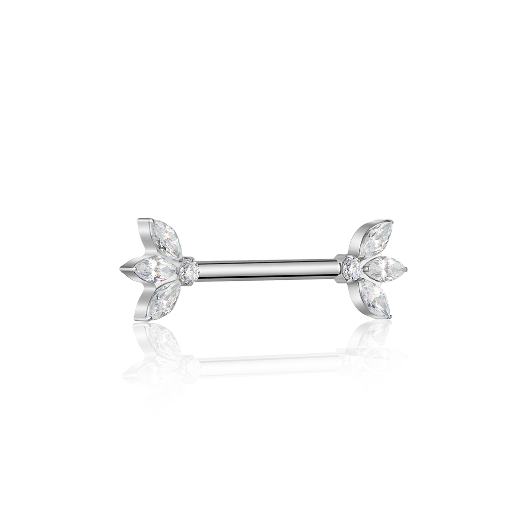 Crystal Flower Fan nipple bar