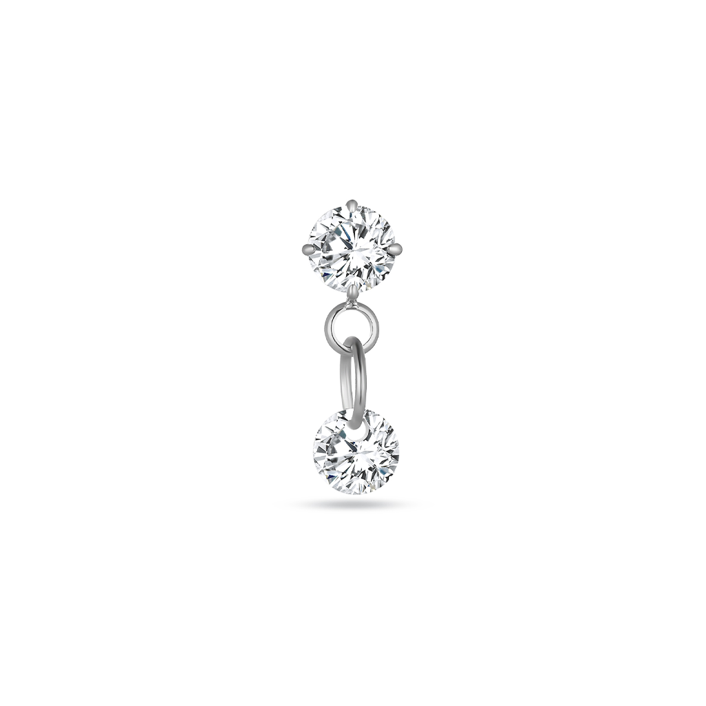 V-Platinum Dangle Round Flatback