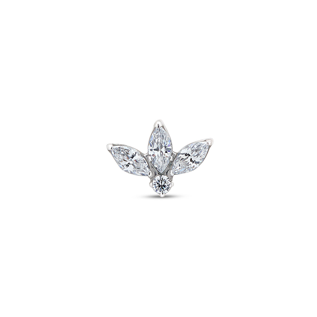 V-Platinum Flower Fan Flatback