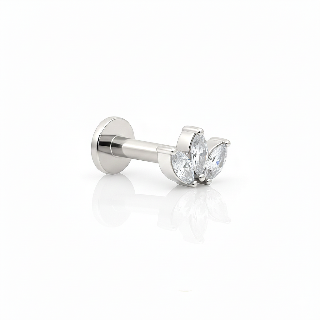 V-Platinum Marquise Flatback