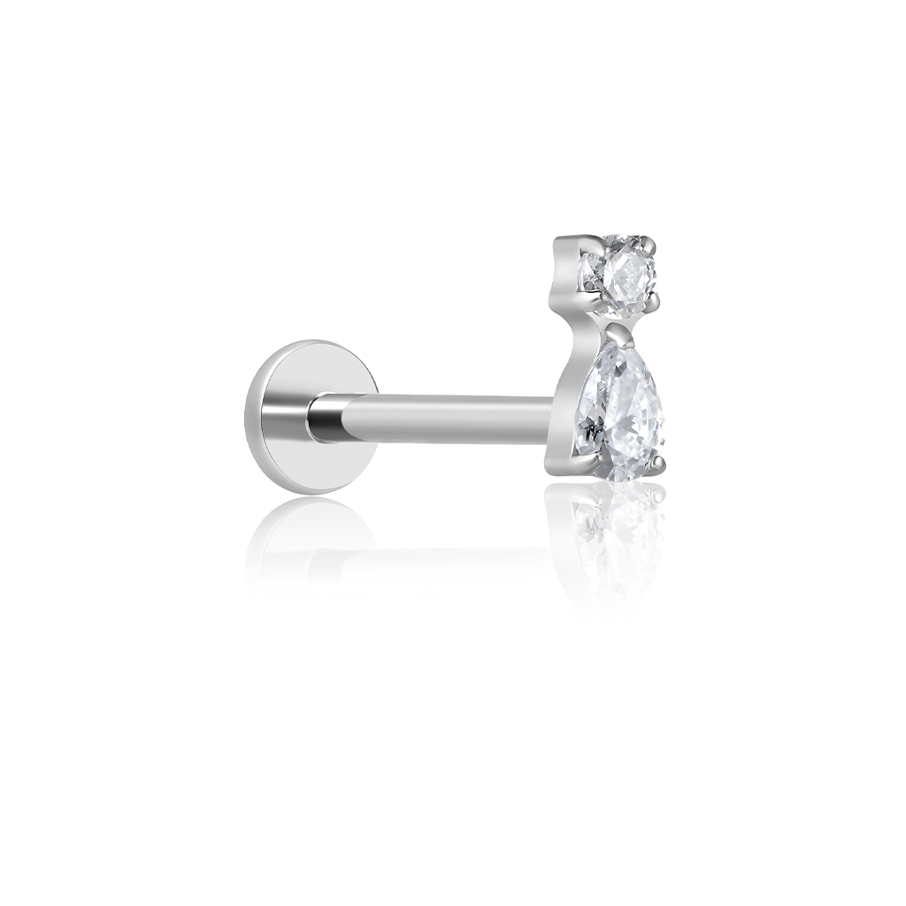 V-Platinum Round Drop Flatback