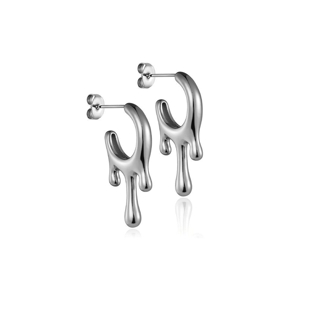 V-Platinum Earrings - Drip