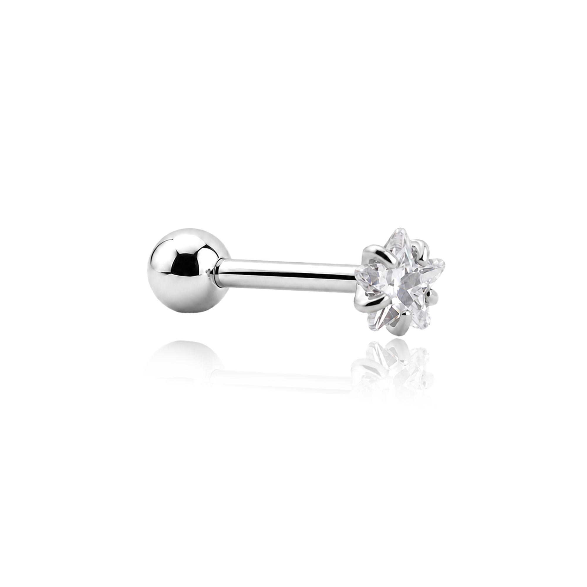 Claw Set Crystal Star Barbell