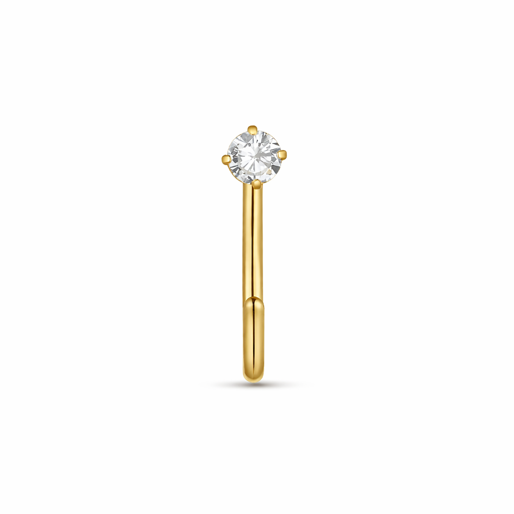 18k V-Gold Titanium Open Ring With 2.6mm Crystal