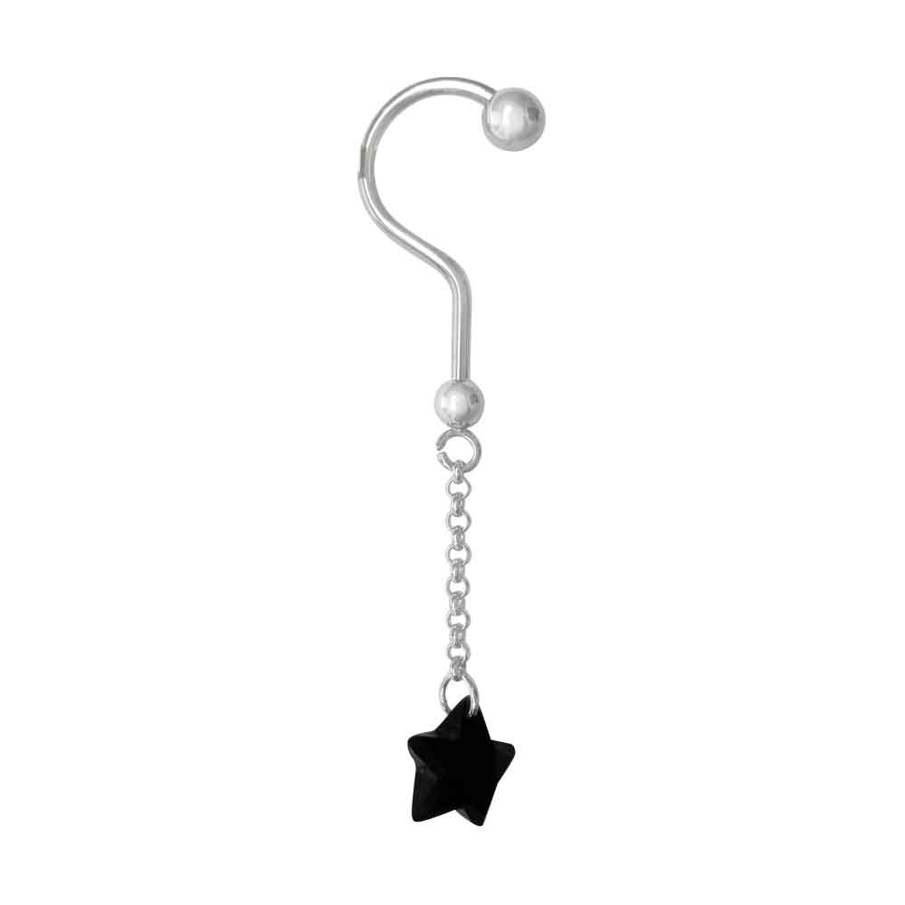 Black Star Dangle Earring