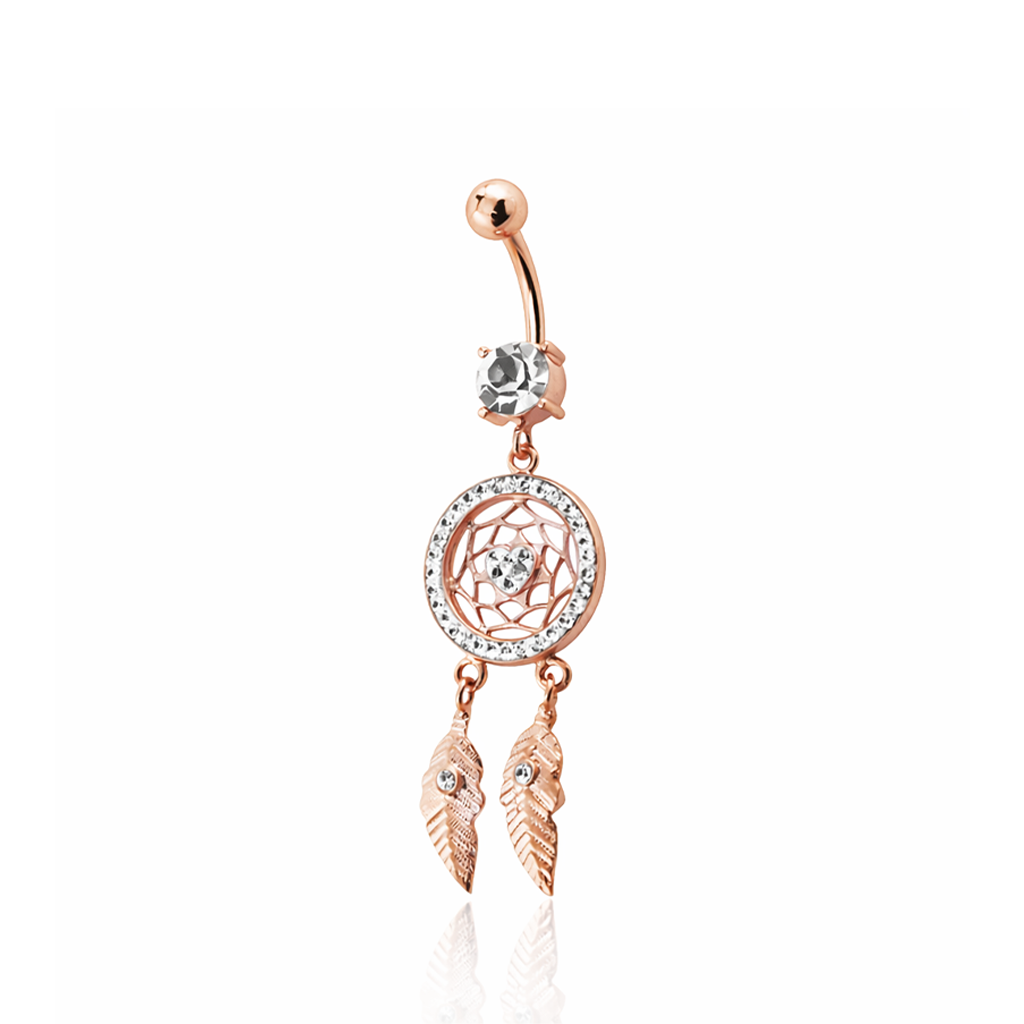 Rose Gold Dreamcatcher Navel Bar