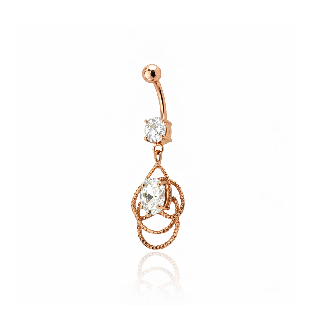 Rose Gold Fancy Drop Navel Bar