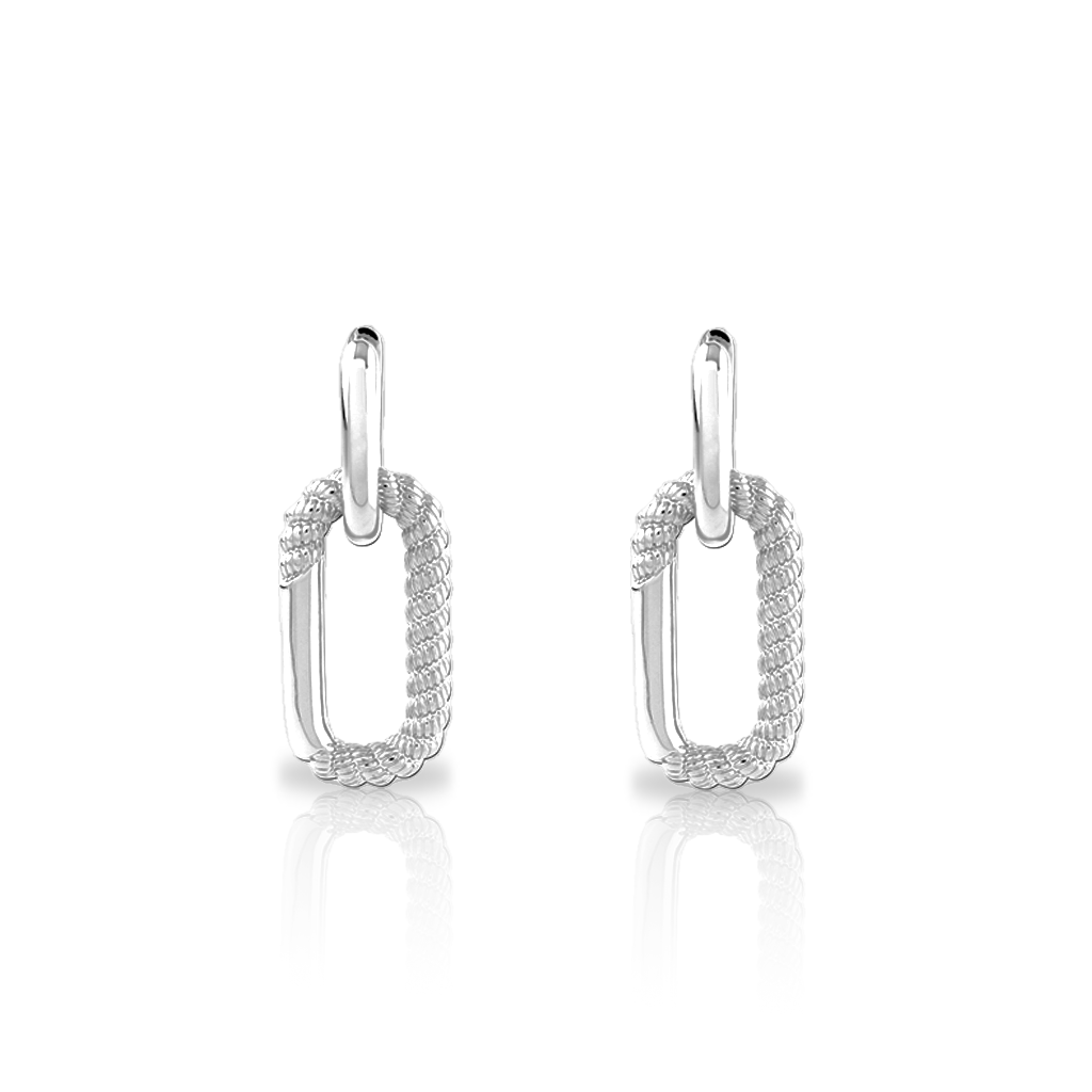 Surgical Steel Rope Hoop Earrings - Pair