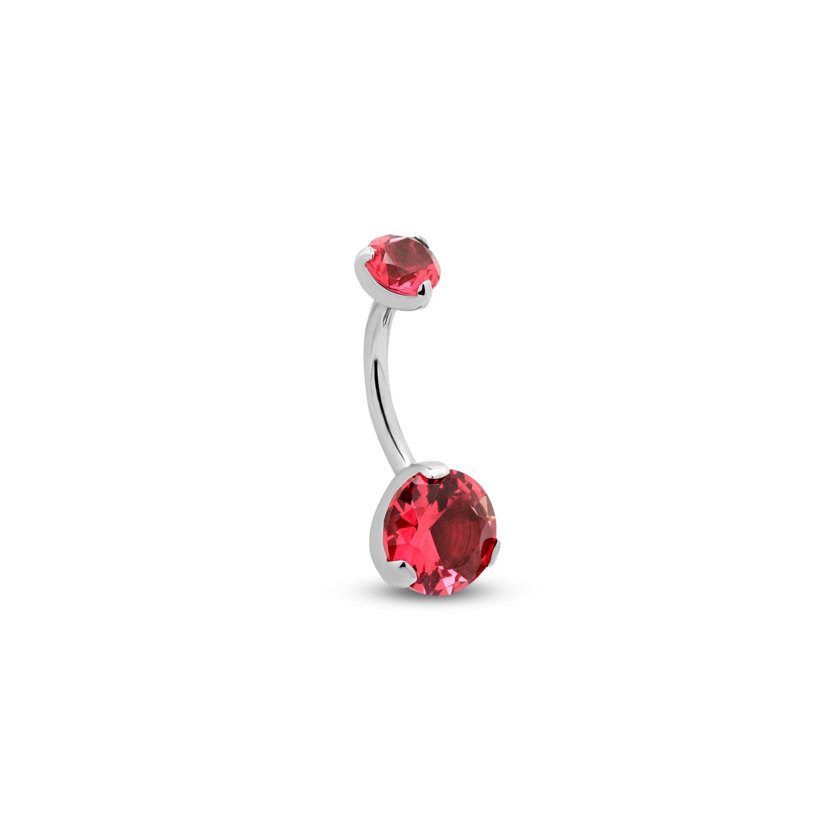 Titanium Prong Set Navel Bar