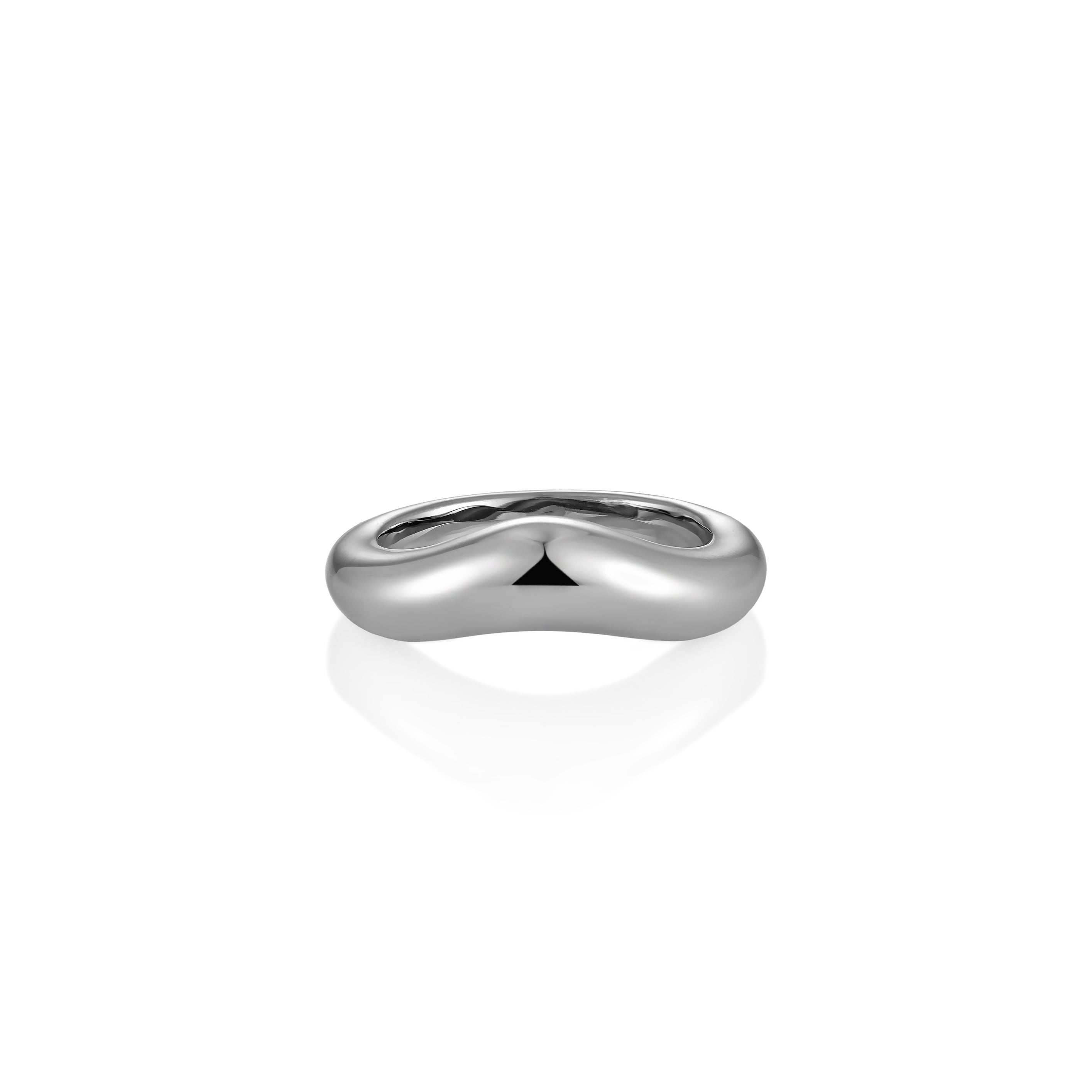 V-Platinum Ring - Curve