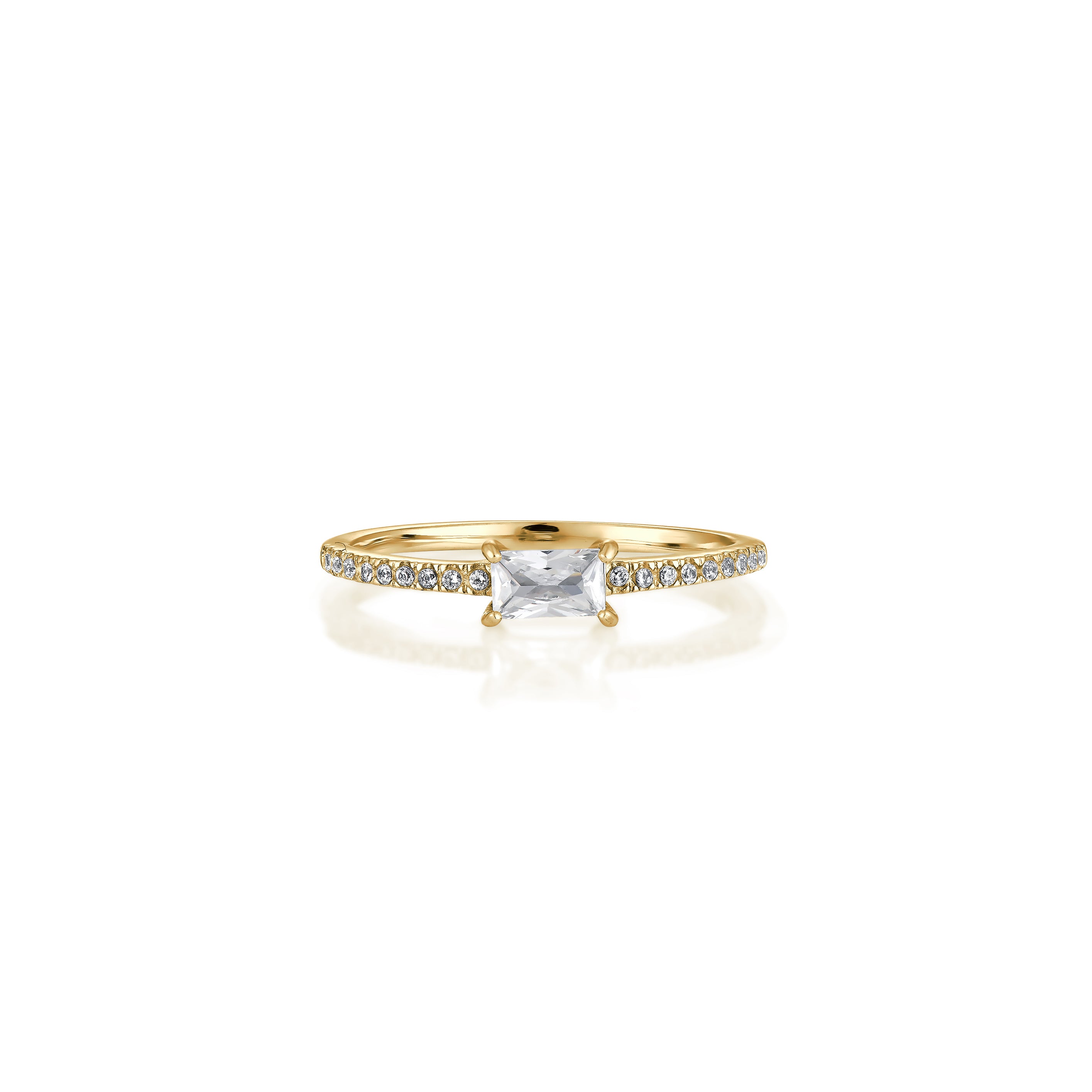 14kt V-Gold Ring - Rectangle