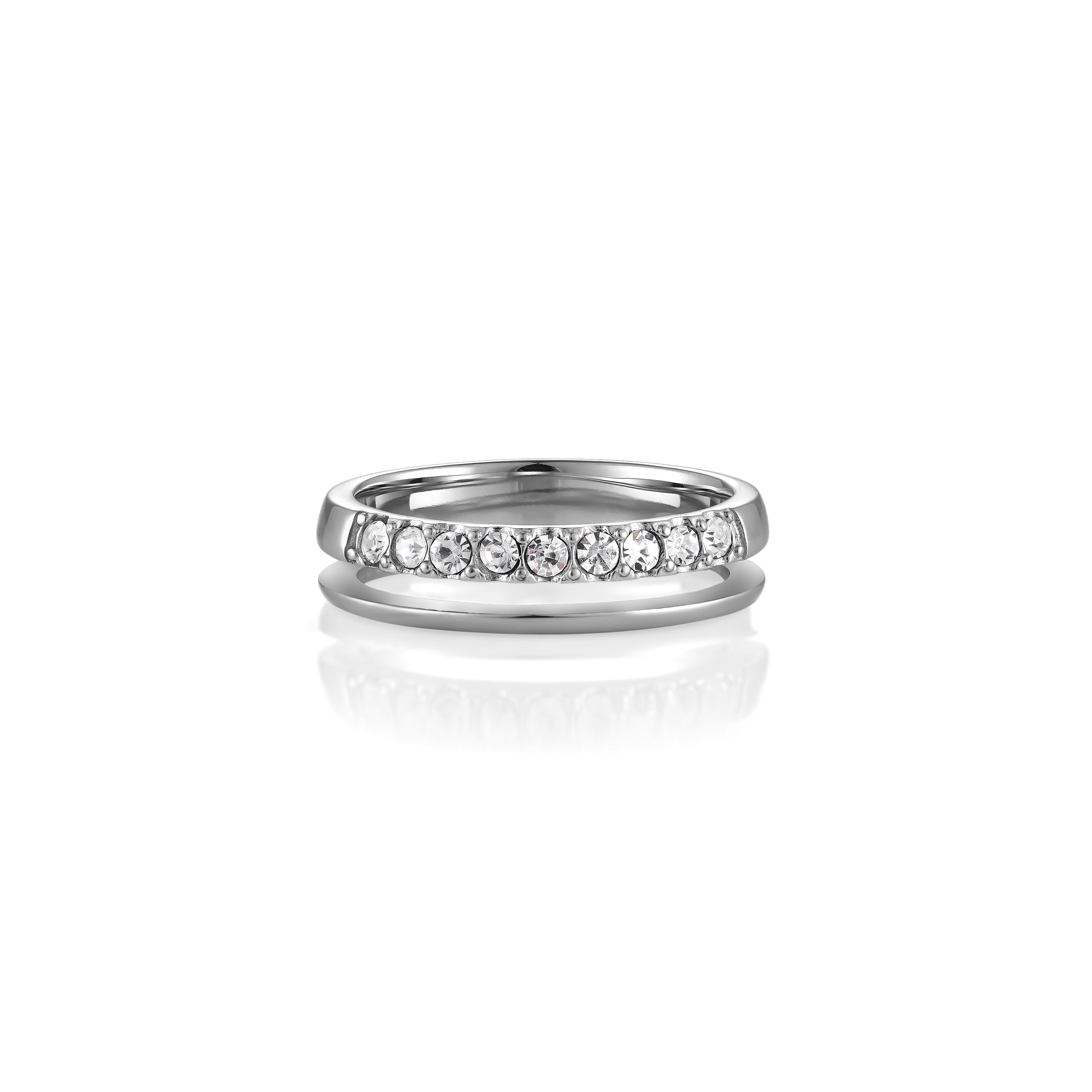 V-Platinum Ring - Double