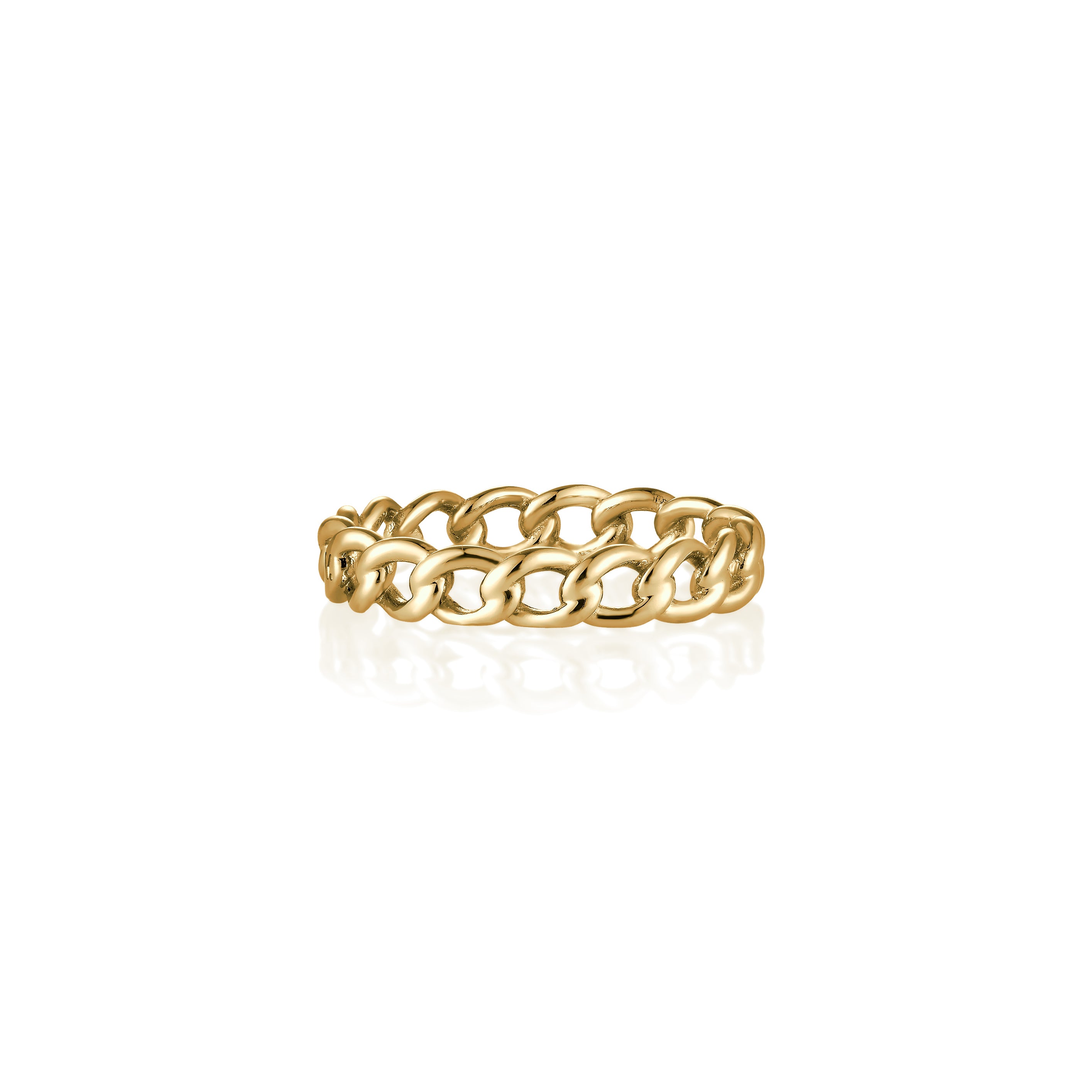 14kt V-Gold Ring - Mini Chain