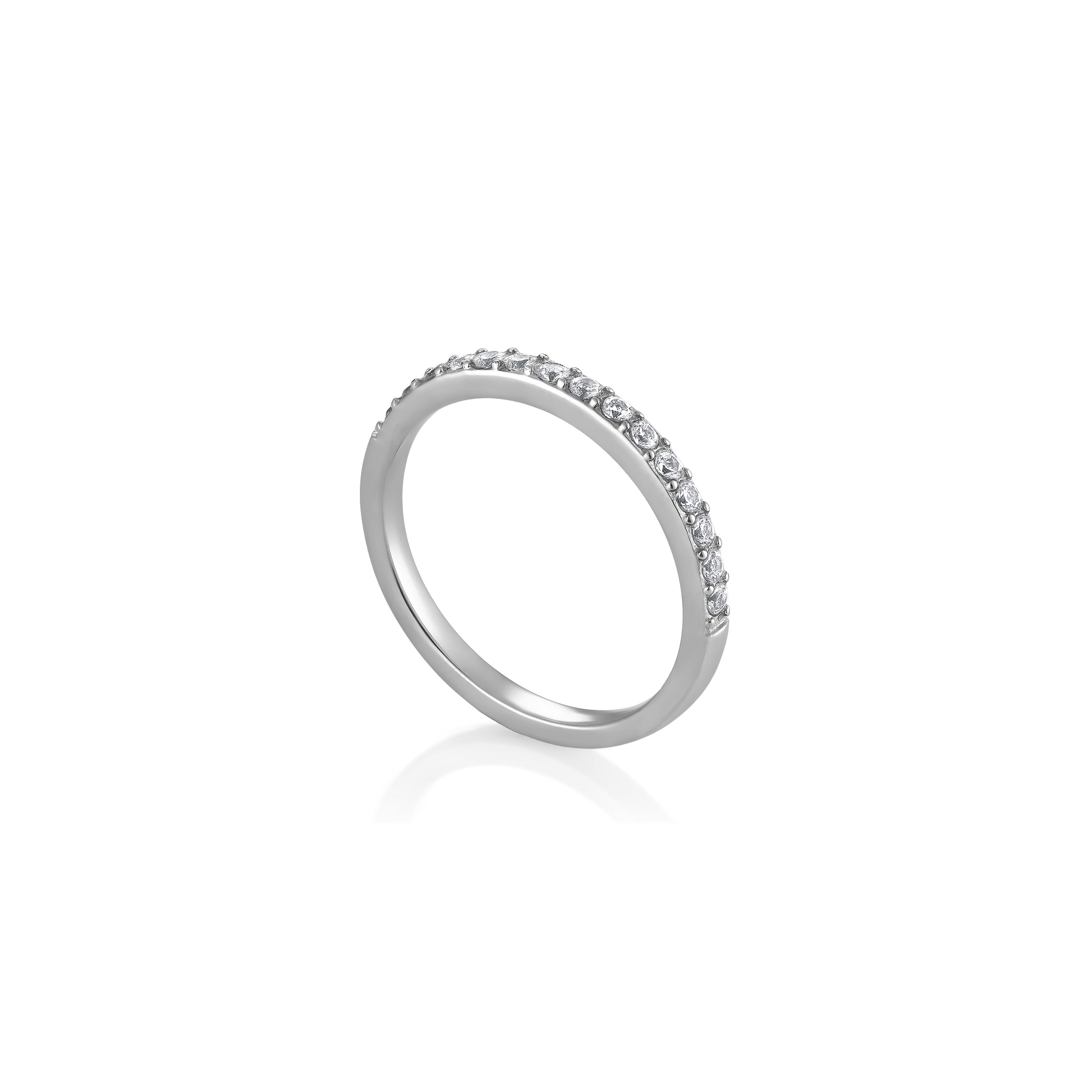 V-Platinum Ring - Pave
