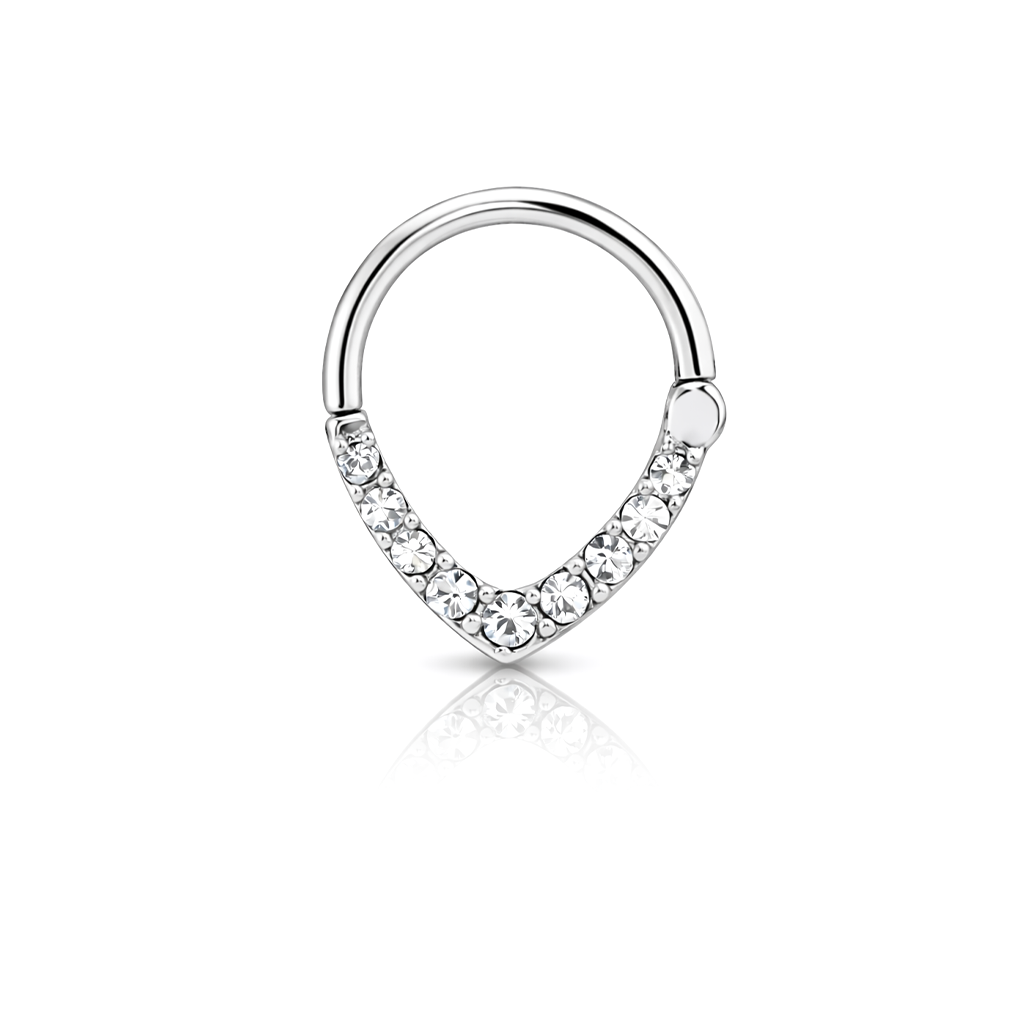 Jewelled Tear Hinged Ring
