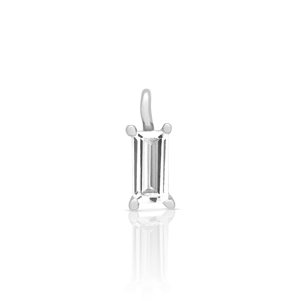 Sterling Silver Permanent Charm - Baguette