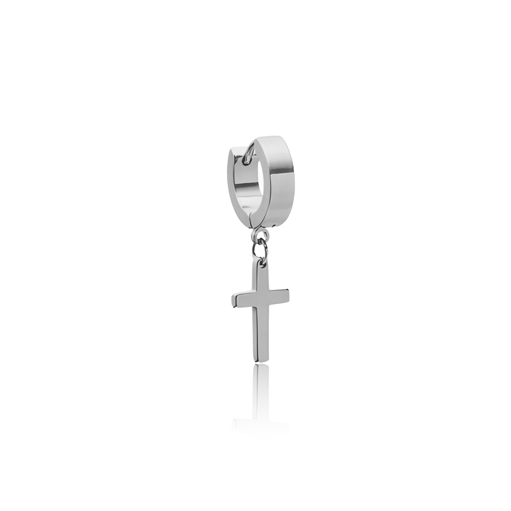 Surgical Steel Ear Cuff Huggie With Dangle Cross