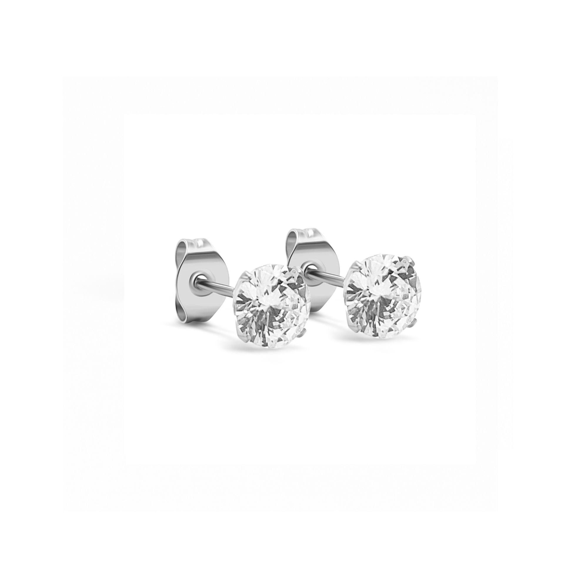 Claw Set Crystal Ear Studs - Pair