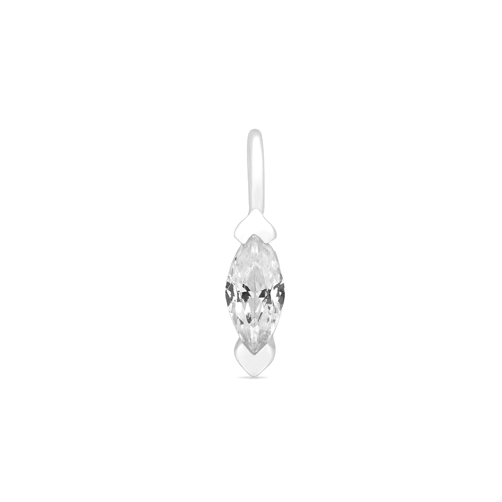 Sterling Silver Permanent Charm - Marquise