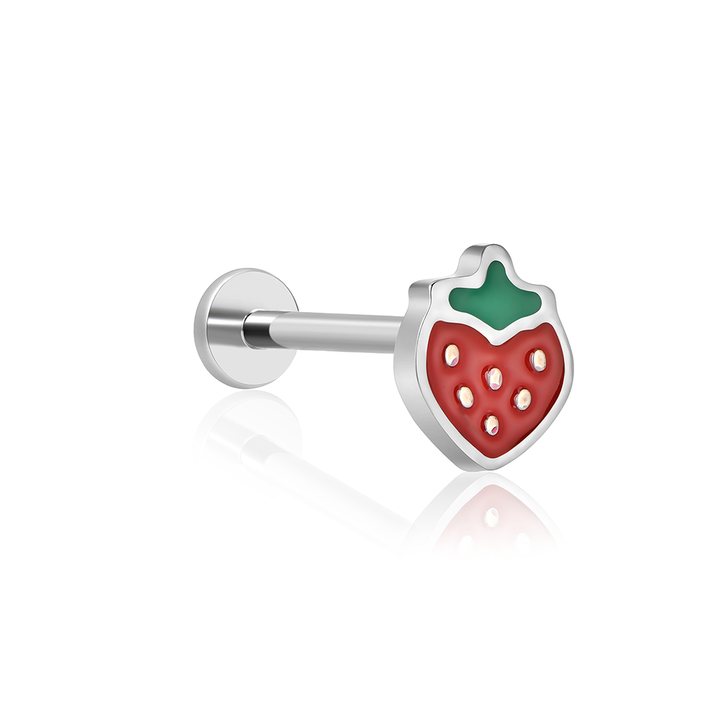 Strawberry Enamel Flatback