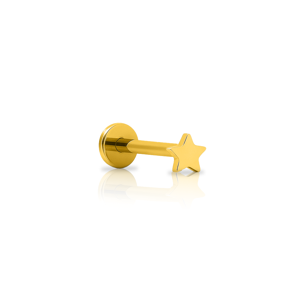 Threadless 18k V-Gold Star Flatback