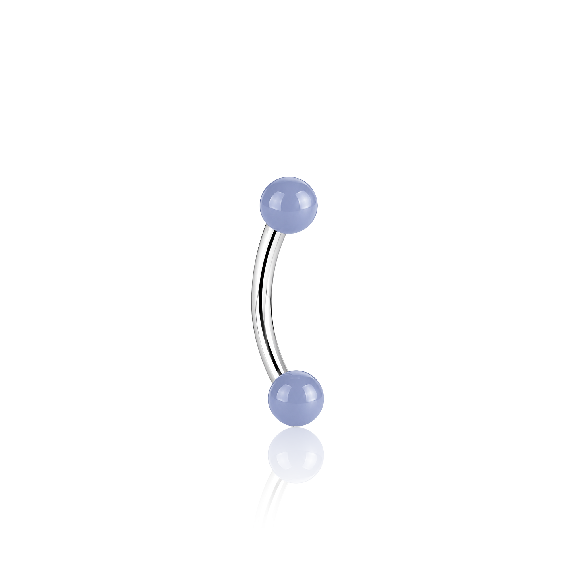 Surgical Steel Curved Barbell with acrylic Balls