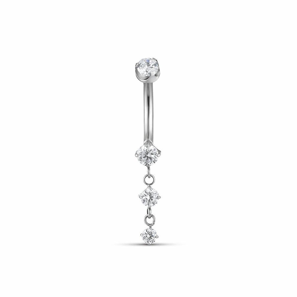 3 Stone Drop Navel bar