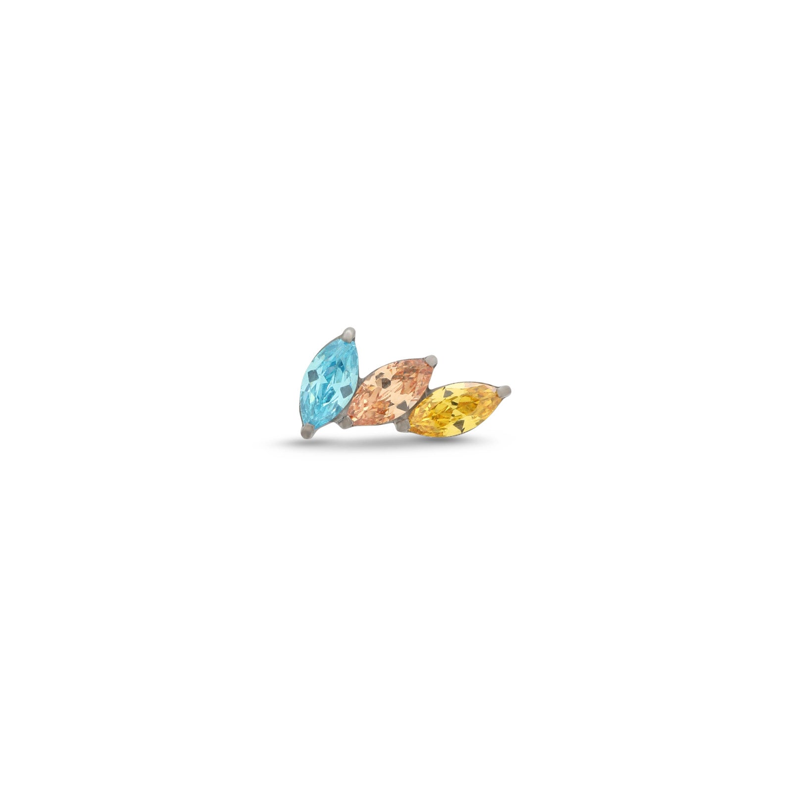 Trio Marquise - Aqua, Orange, Yellow Flatback