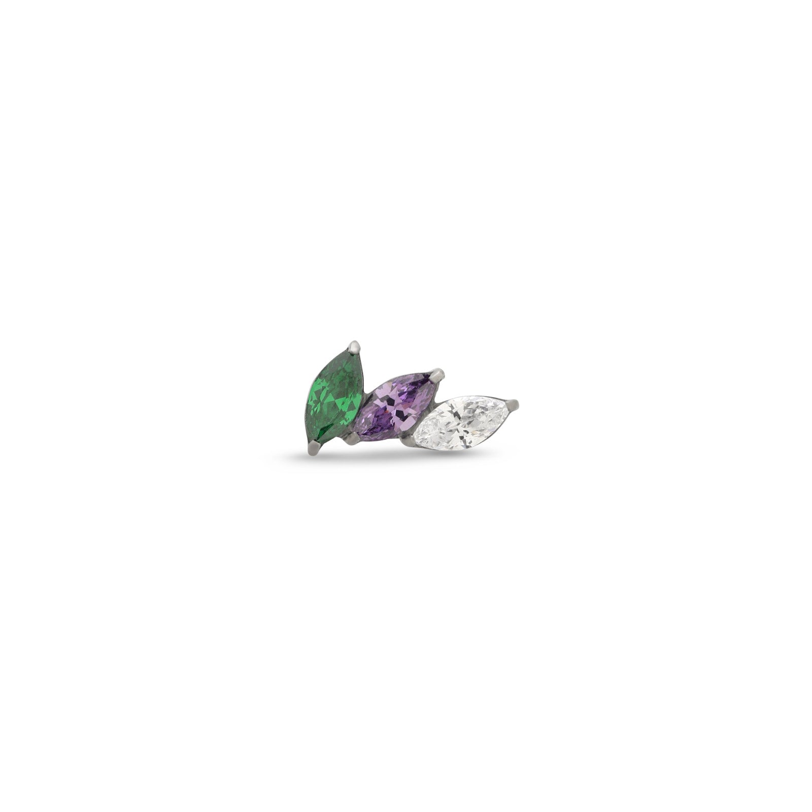 Trio Marquise - Green, Purple, Clear Flatback