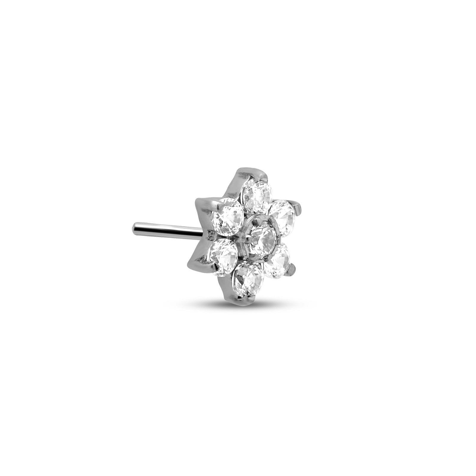 6 Petal Jewelled Flower Flatback