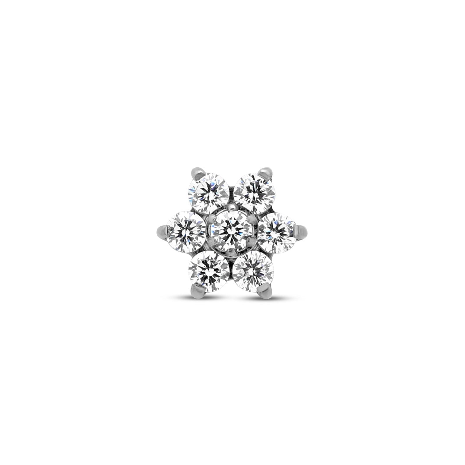 6 Petal Jewelled Flower Flatback