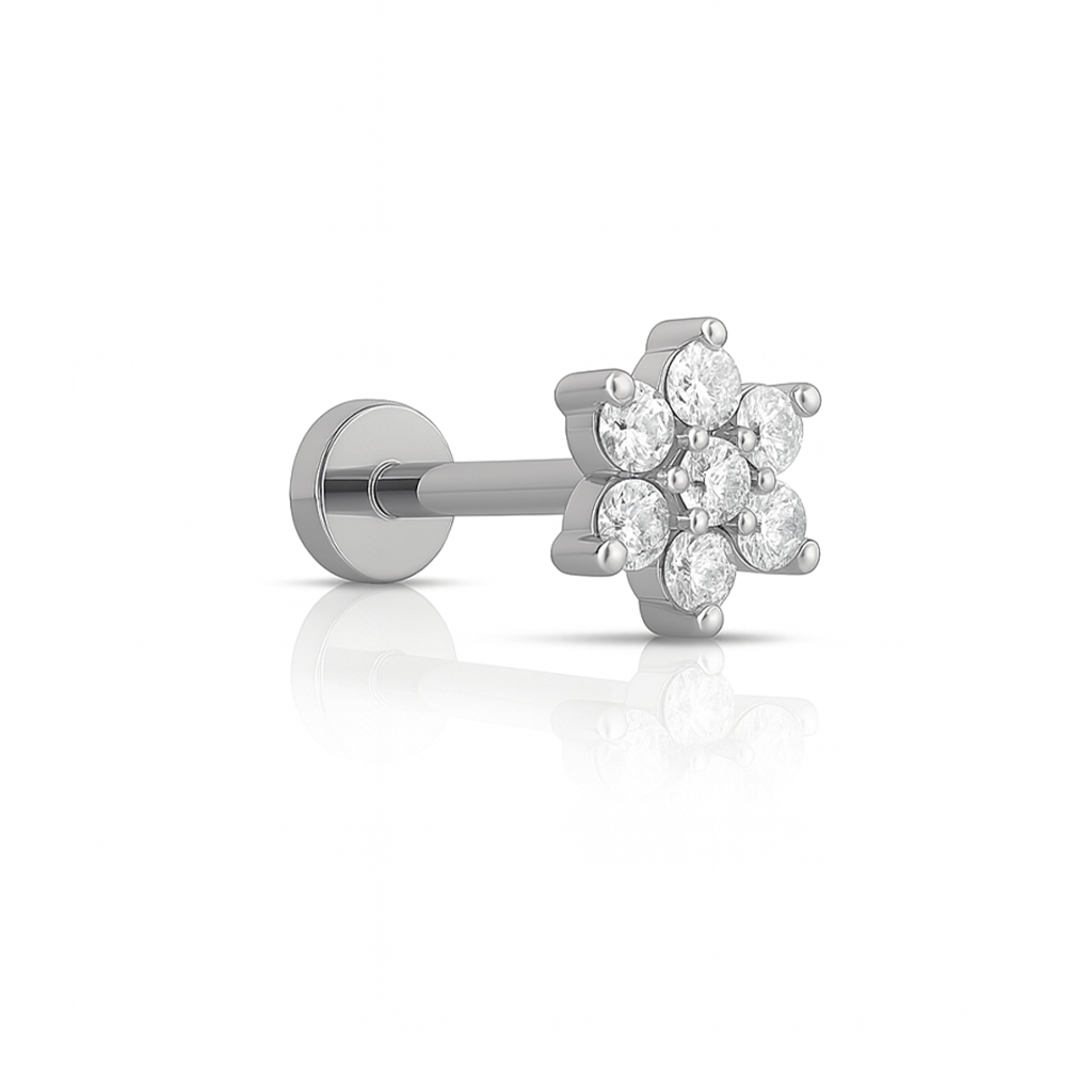 6 Petal Jewelled Flower Flatback