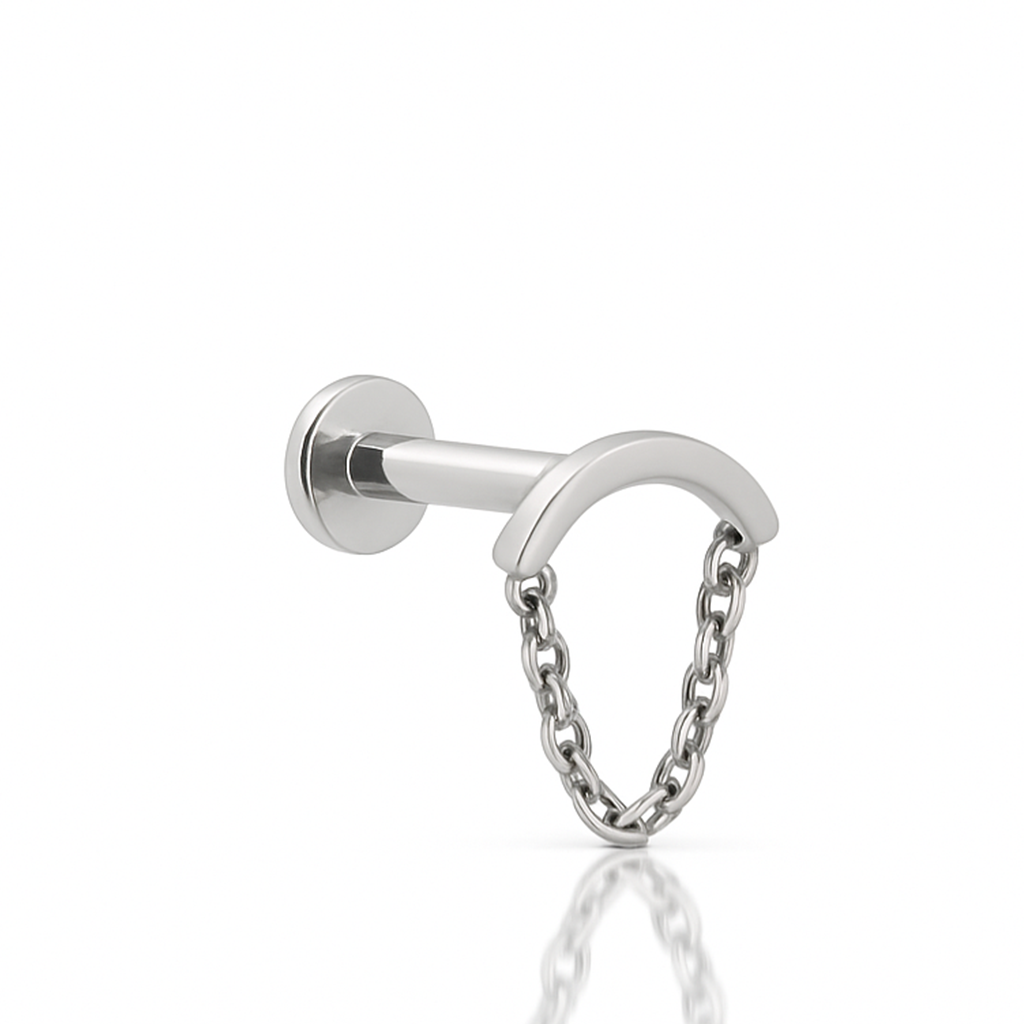 Curved Bar with Chain Flatback