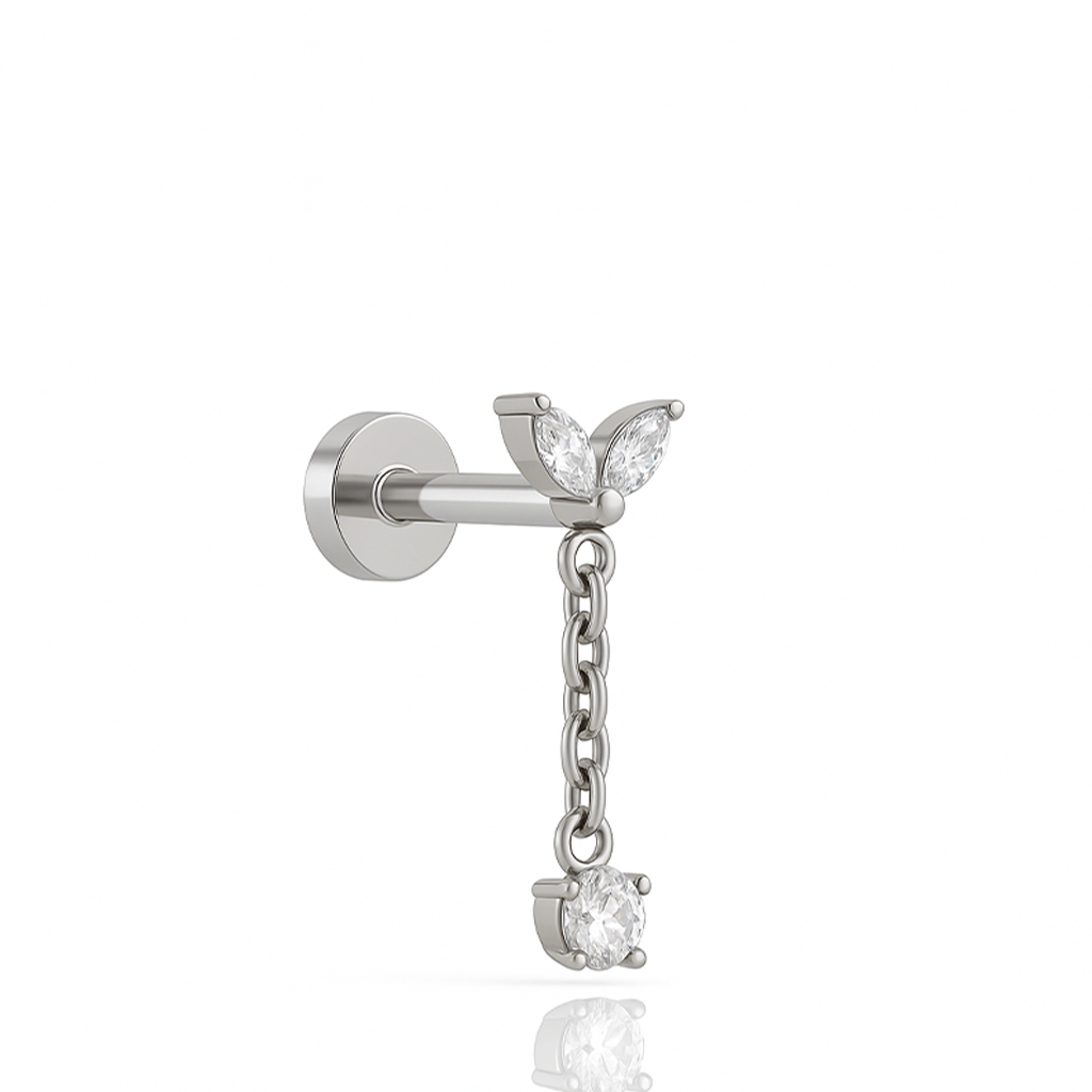 2 Marquise with chain stone Dangle flatback