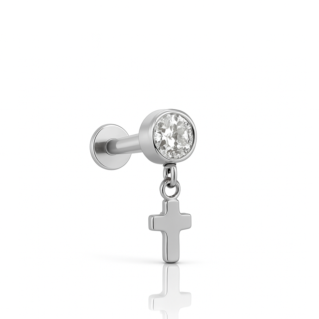 Jewelled Dangle Cross Flatback