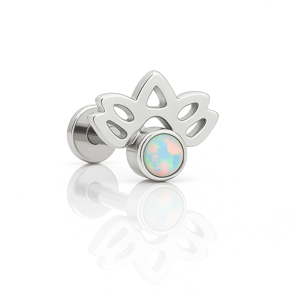 Lotus With Opal Flatback