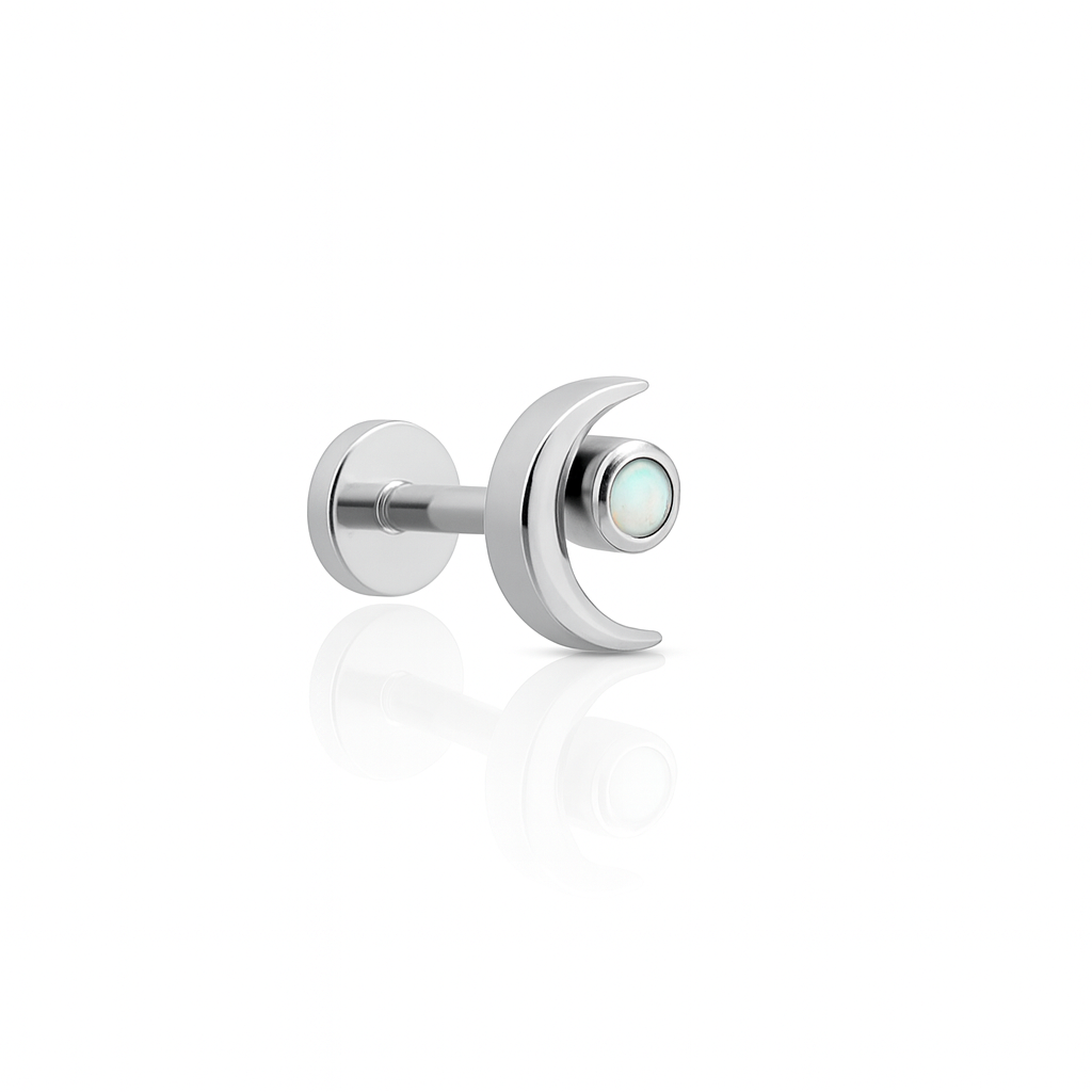 Moon With Opal Flatback