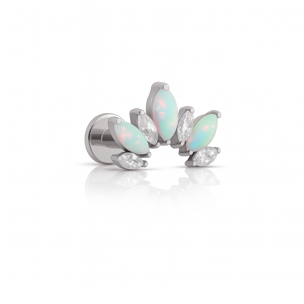 Crystal and Opal Jewelled Crown Flatback