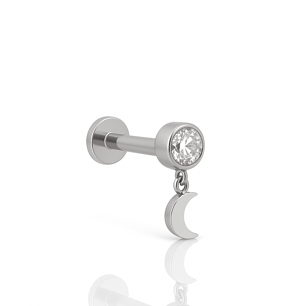 Jewelled Dangle Moon Flatback