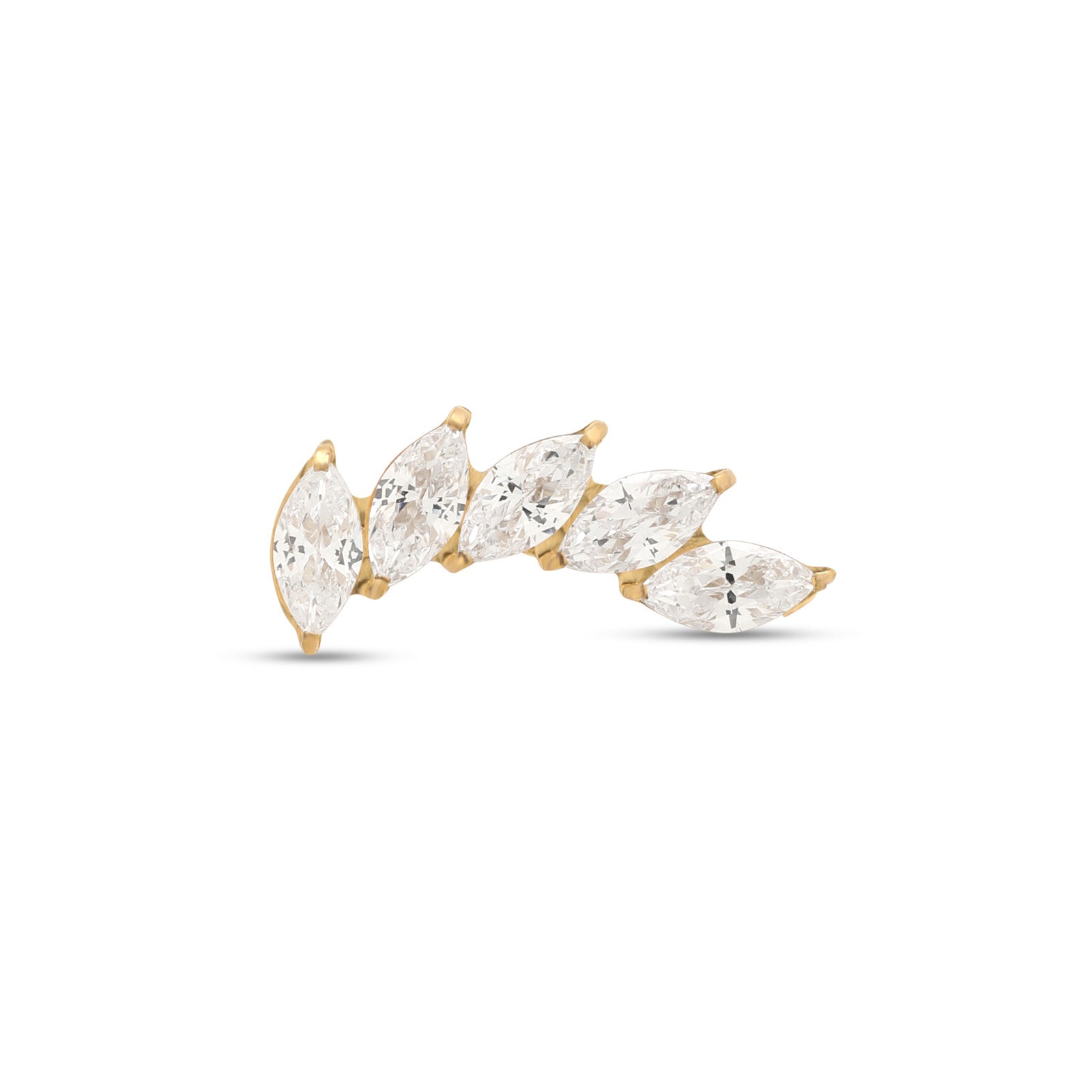 18k V-Gold 5 Marquise Fan Stones Flatback