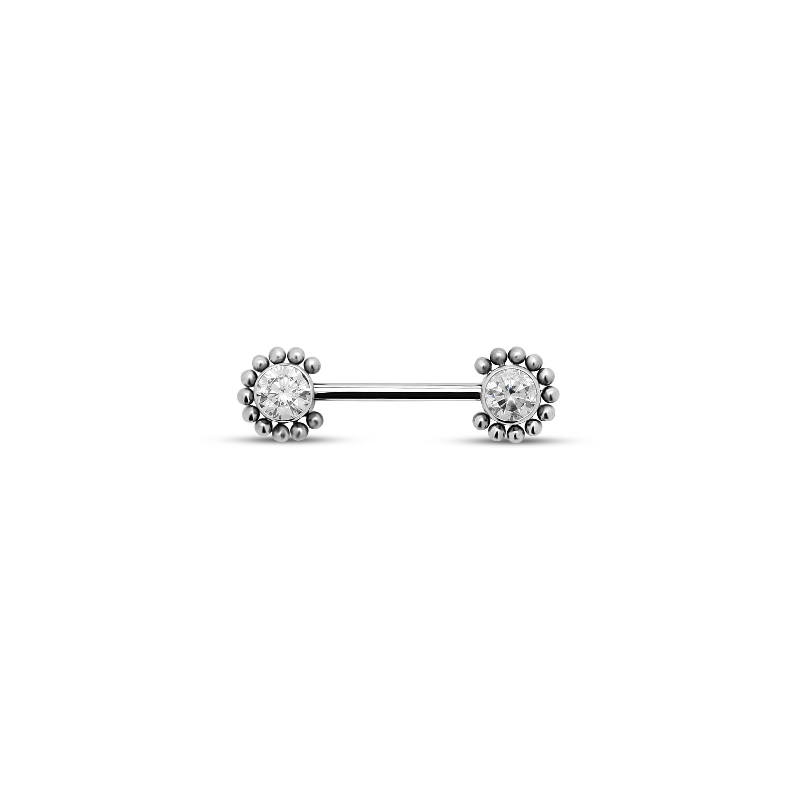 Crystal Flower Nipple Bar