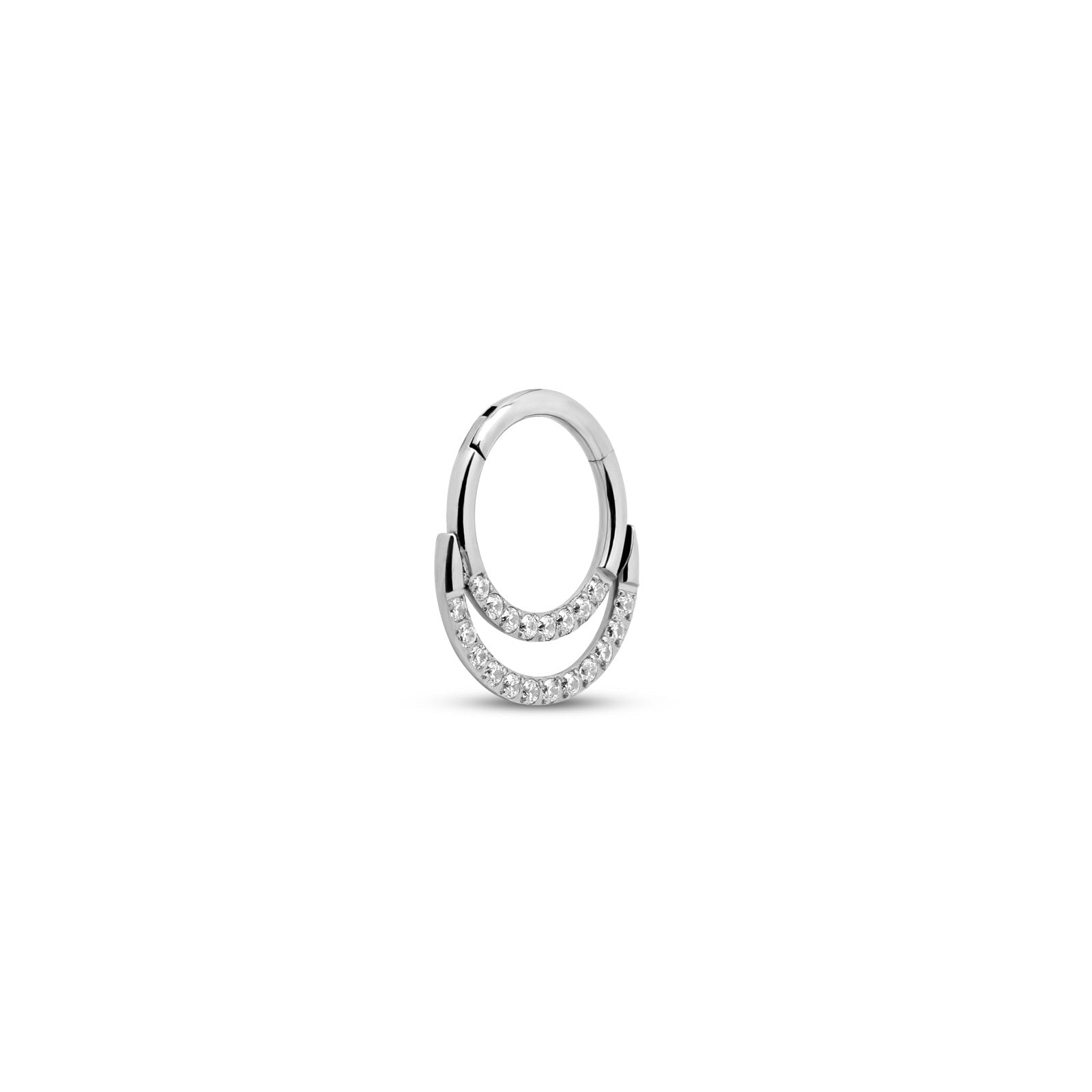 Double Jewelled Forward Facing Hinged Ring