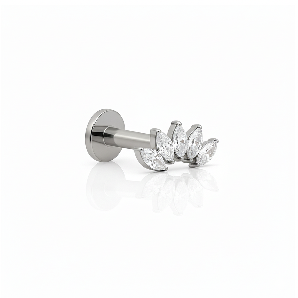 5 Ovate Jewelled Prong Set Flatback