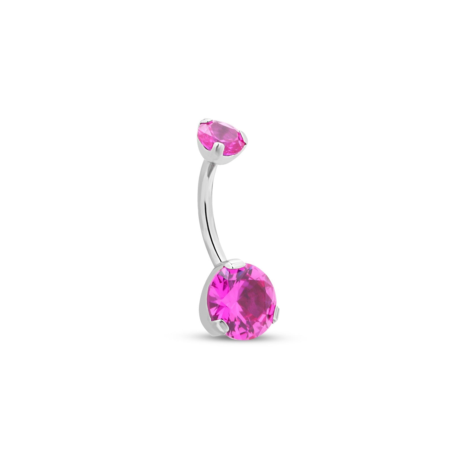 Titanium Prong Set Navel Bar