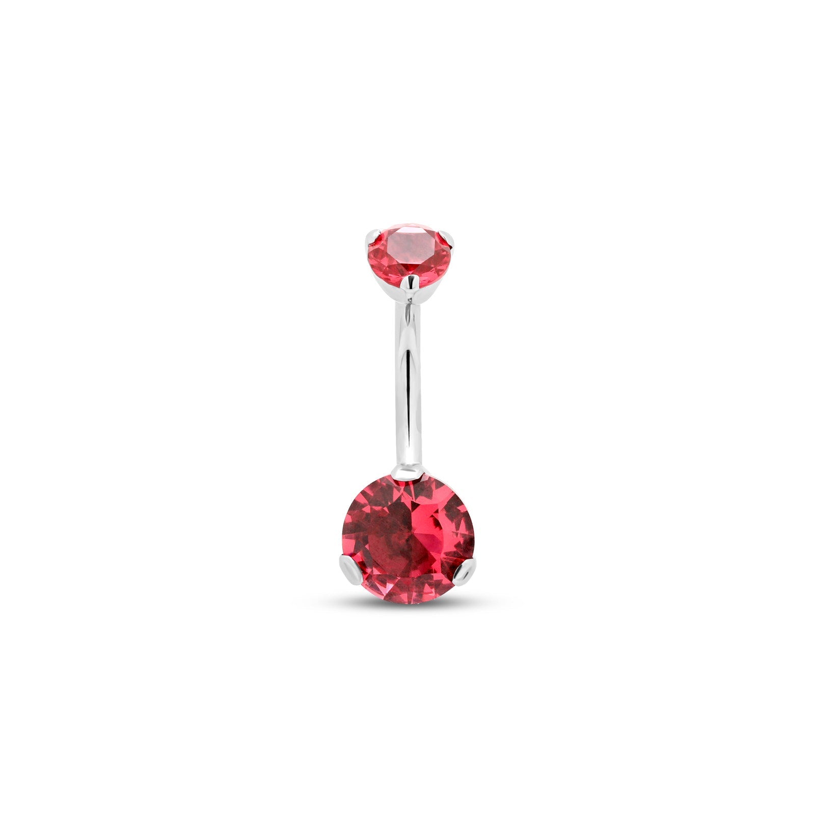 Titanium Prong Set Navel Bar