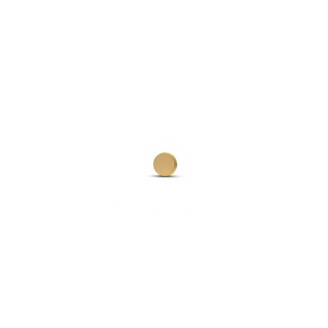 18k V-Gold Disk Flatback