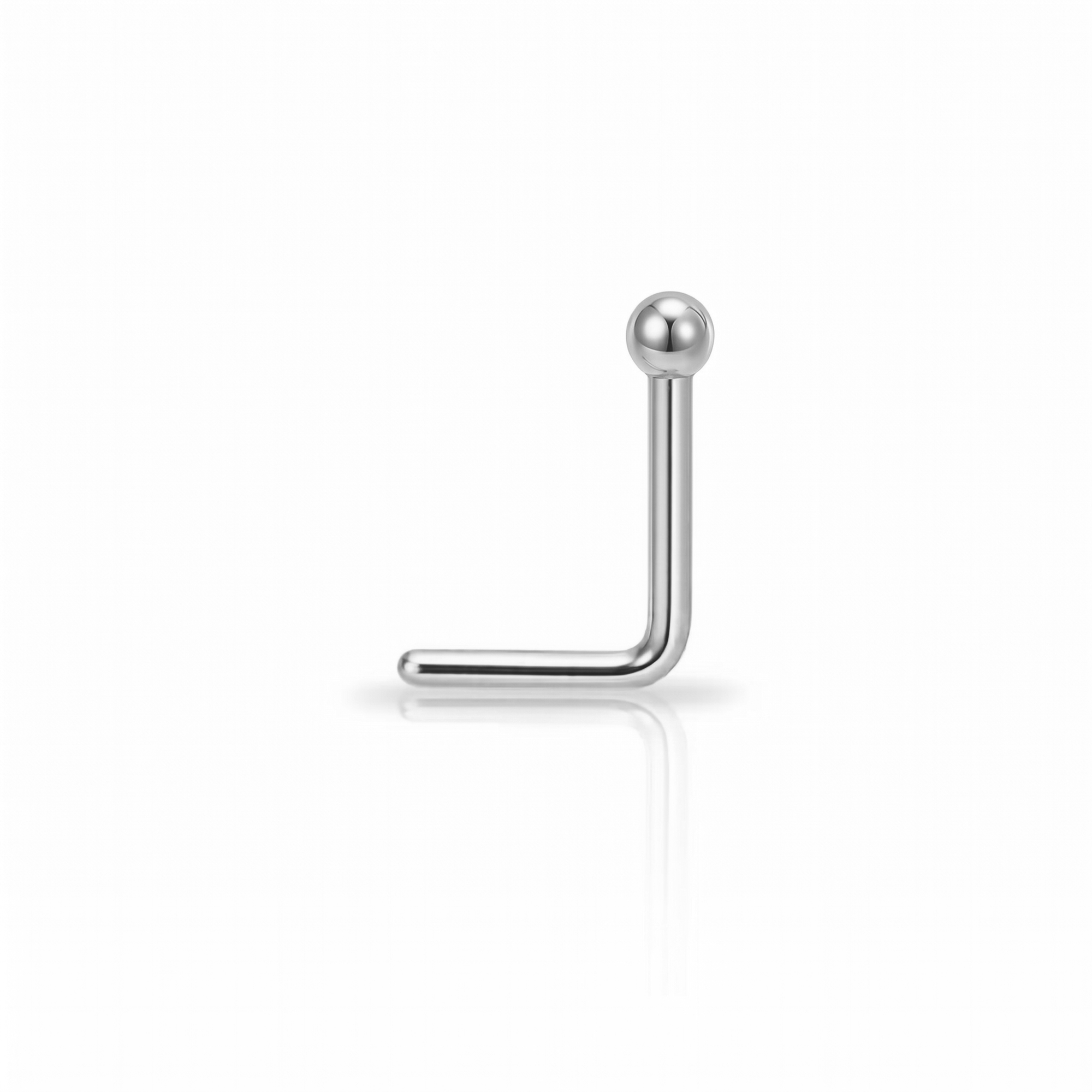Titanium Ball L Shape Nose Stud