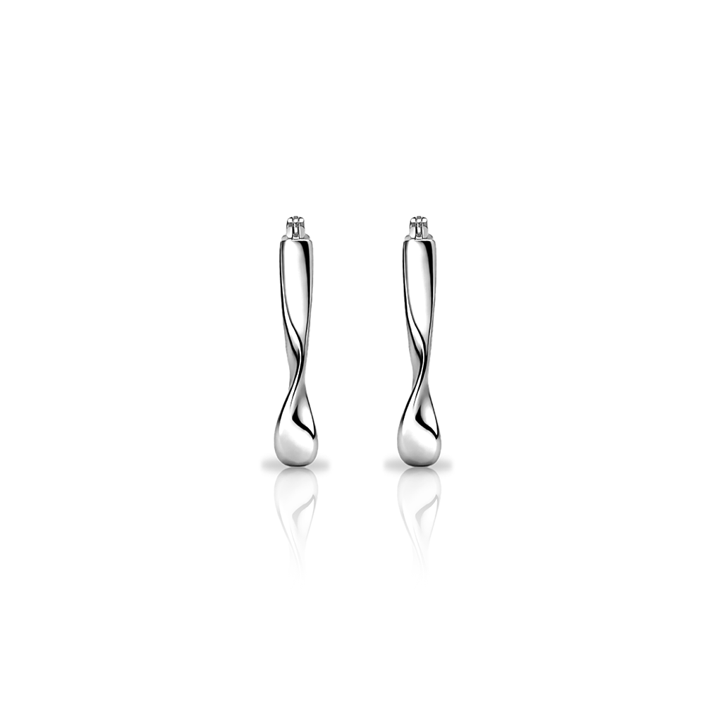 Surgical Steel Twirl Hoop Earrings - Pair
